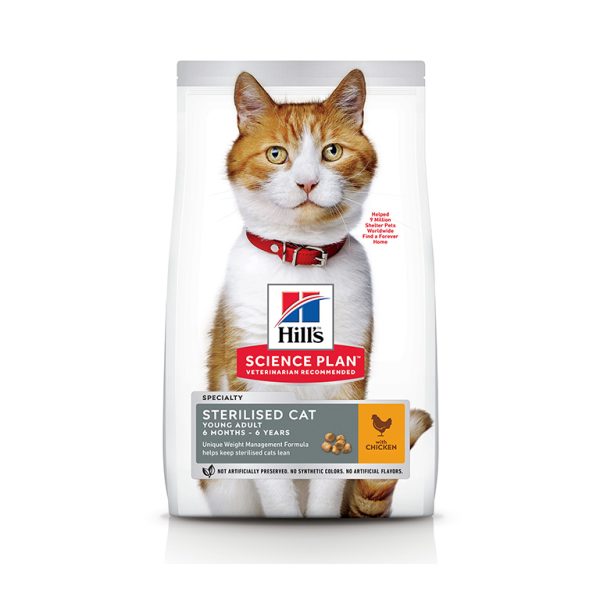 Hill���s Science Plan Sterilised Young Adult Cat Food With Chicken (3Kg)