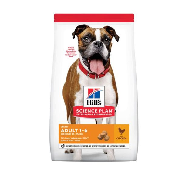 Hill���s Science Plan Light Medium Adult Dog Food With Chicken (2.5Kg)